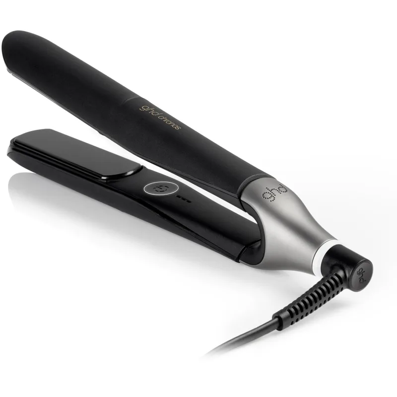 ghd Chronos plattång i svart med öppna plattor