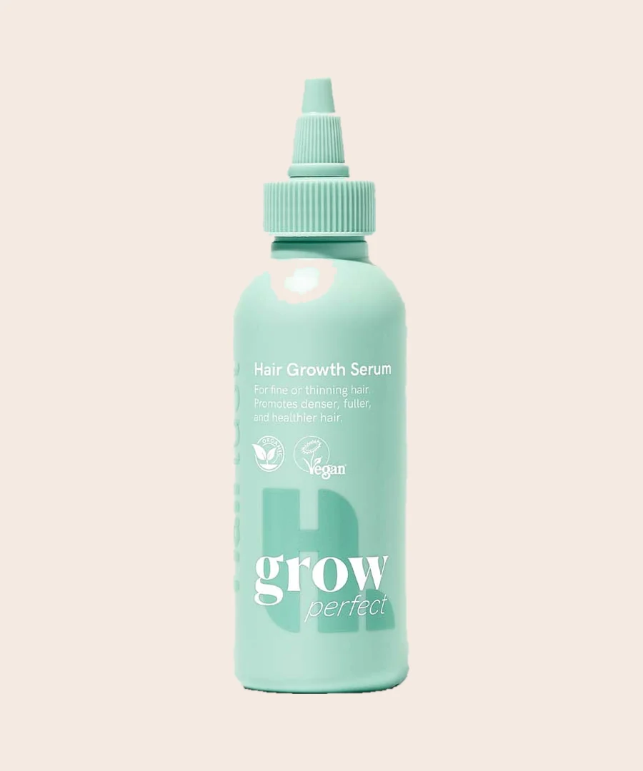 Hairlust Grow Perfect Hair Growth Serum i mintgrön flaska med spetsig kork, 100 ml