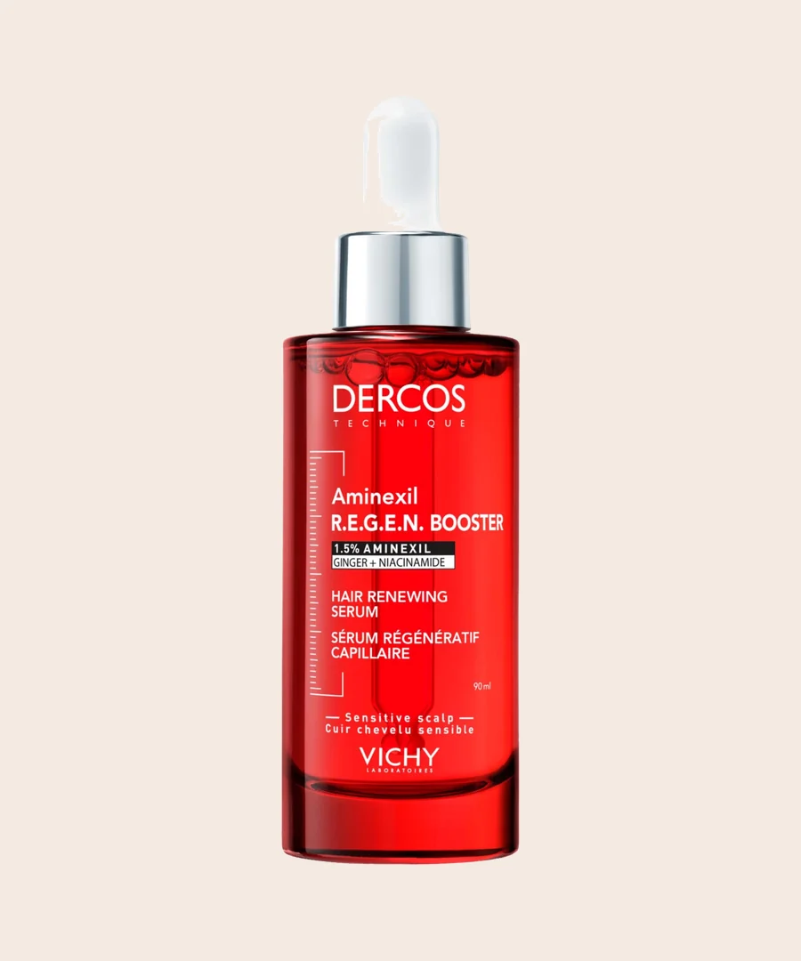 Vichy Dercos Aminexil R.E.G.E.N. Booster i röd glasflaska med pipett, 90 ml